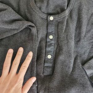 GAP Charcoal Buttoned Crewneck Sweater